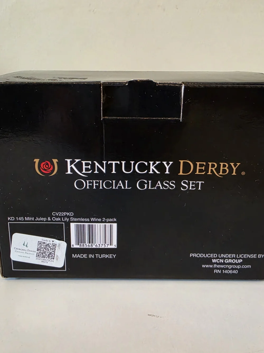 Kentucky Derby Official Glass Set - Gold & Pink